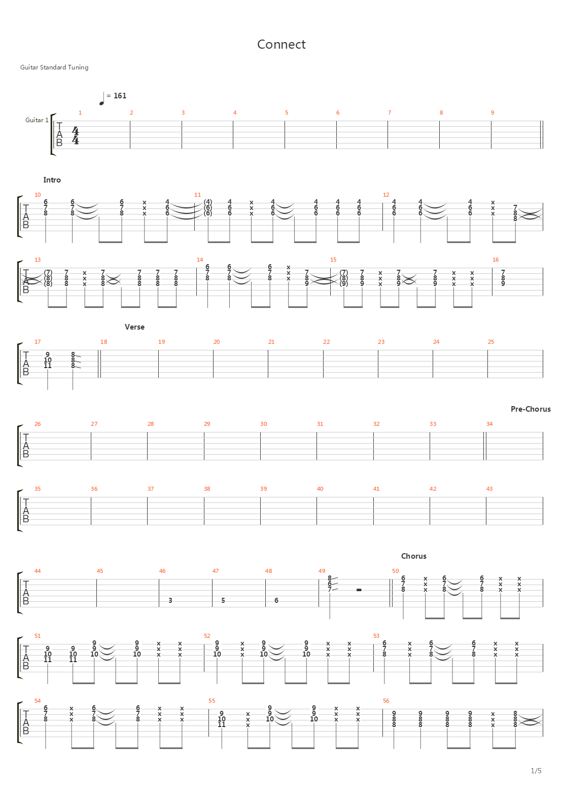 Connect吉他谱