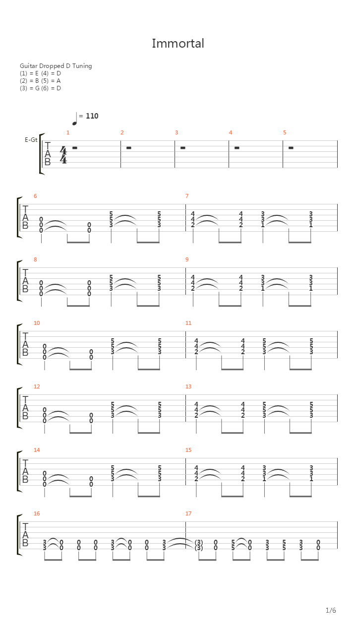 Immortal吉他谱