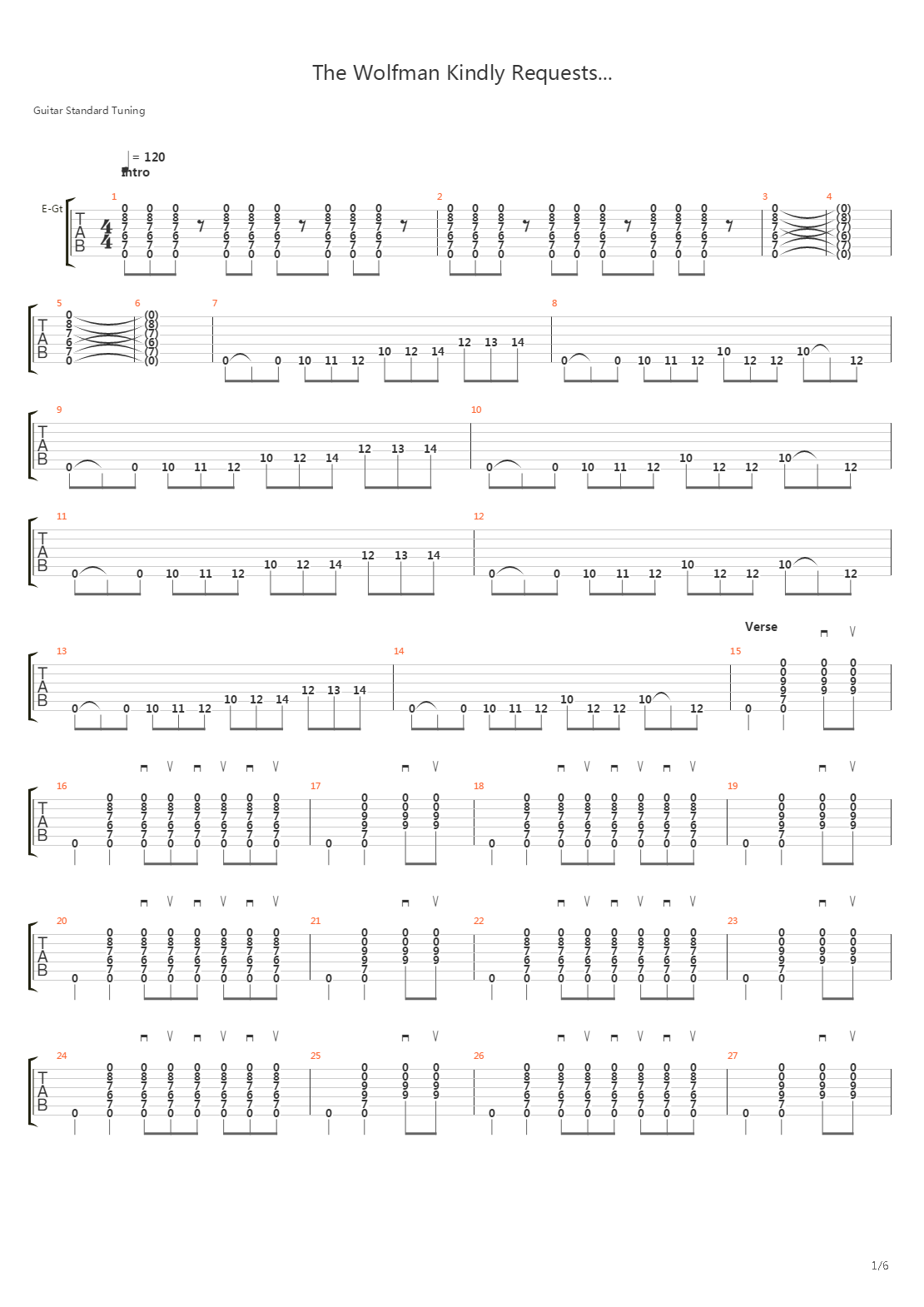 The Wolf Man Kindly Requests吉他谱