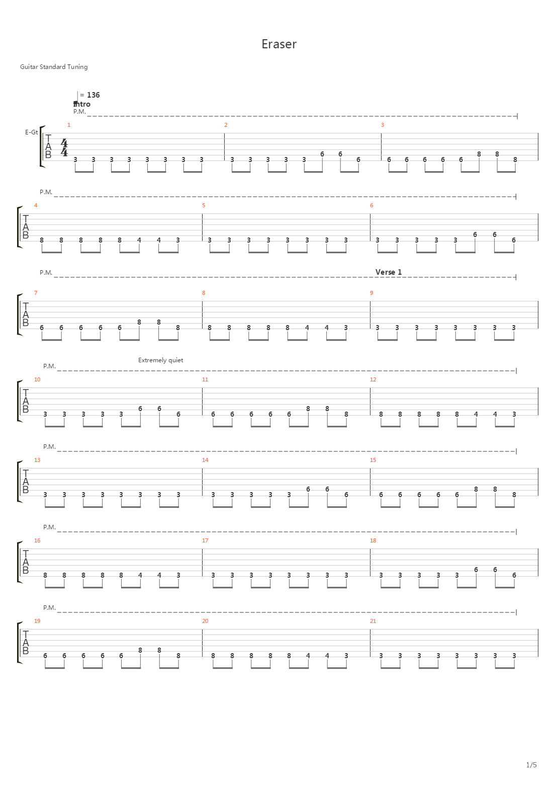 Eraser吉他谱