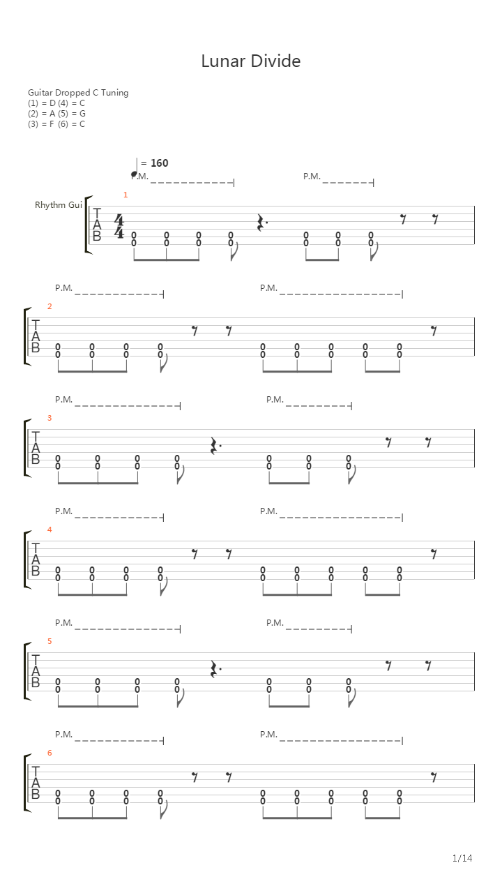 Lunar Divide吉他谱