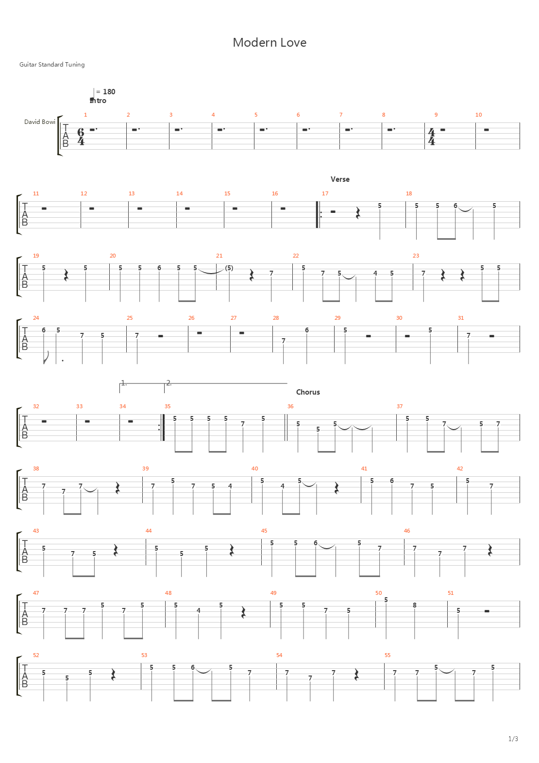 Modern Love吉他谱