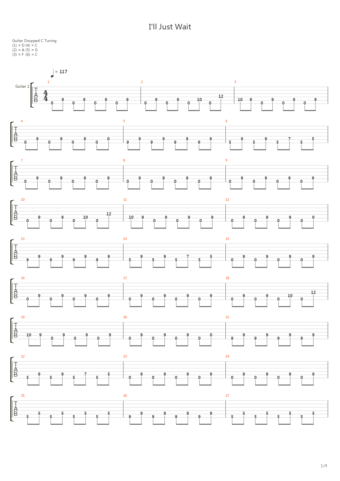 Ill Just Wait吉他谱