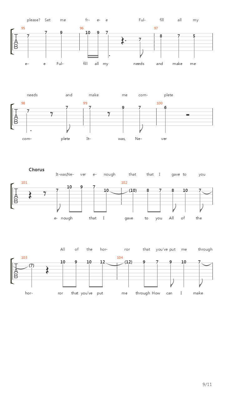Never Enough吉他谱