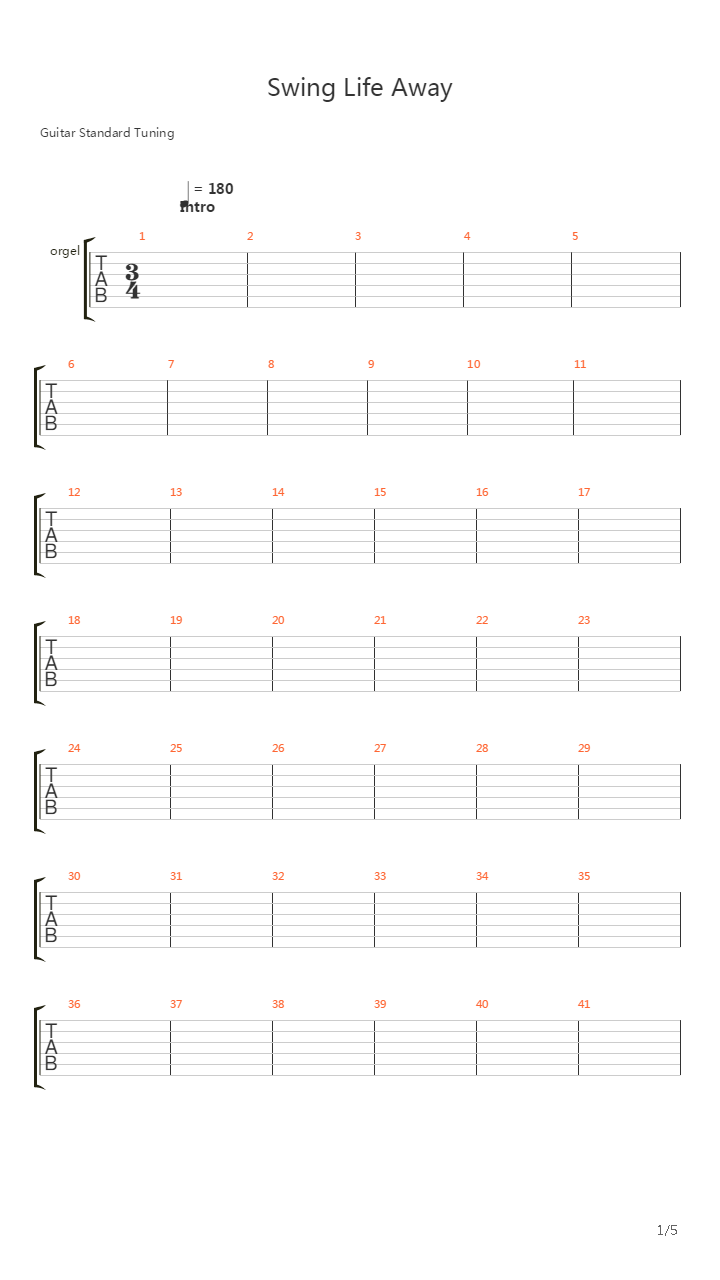 Swing Life Away吉他谱