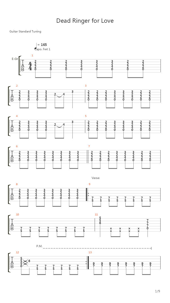 Dead Ringer For Love吉他谱
