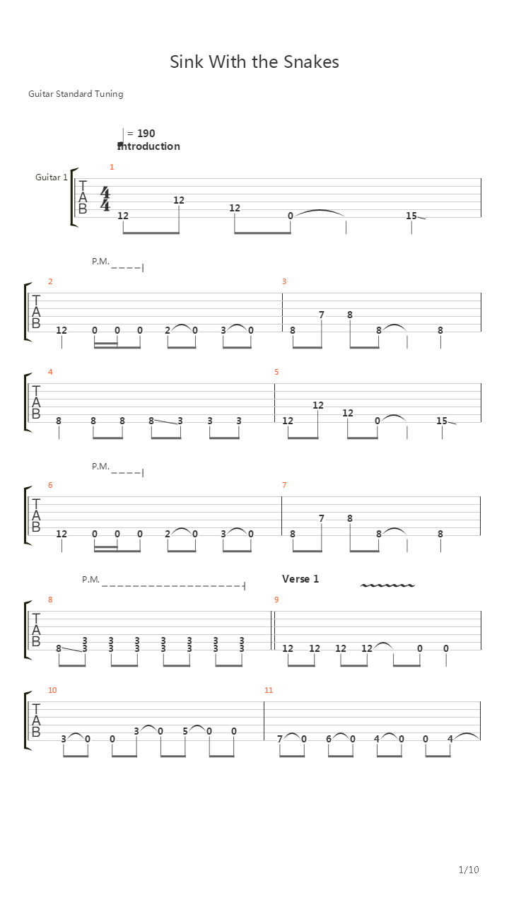 Sink With The Snakes吉他谱
