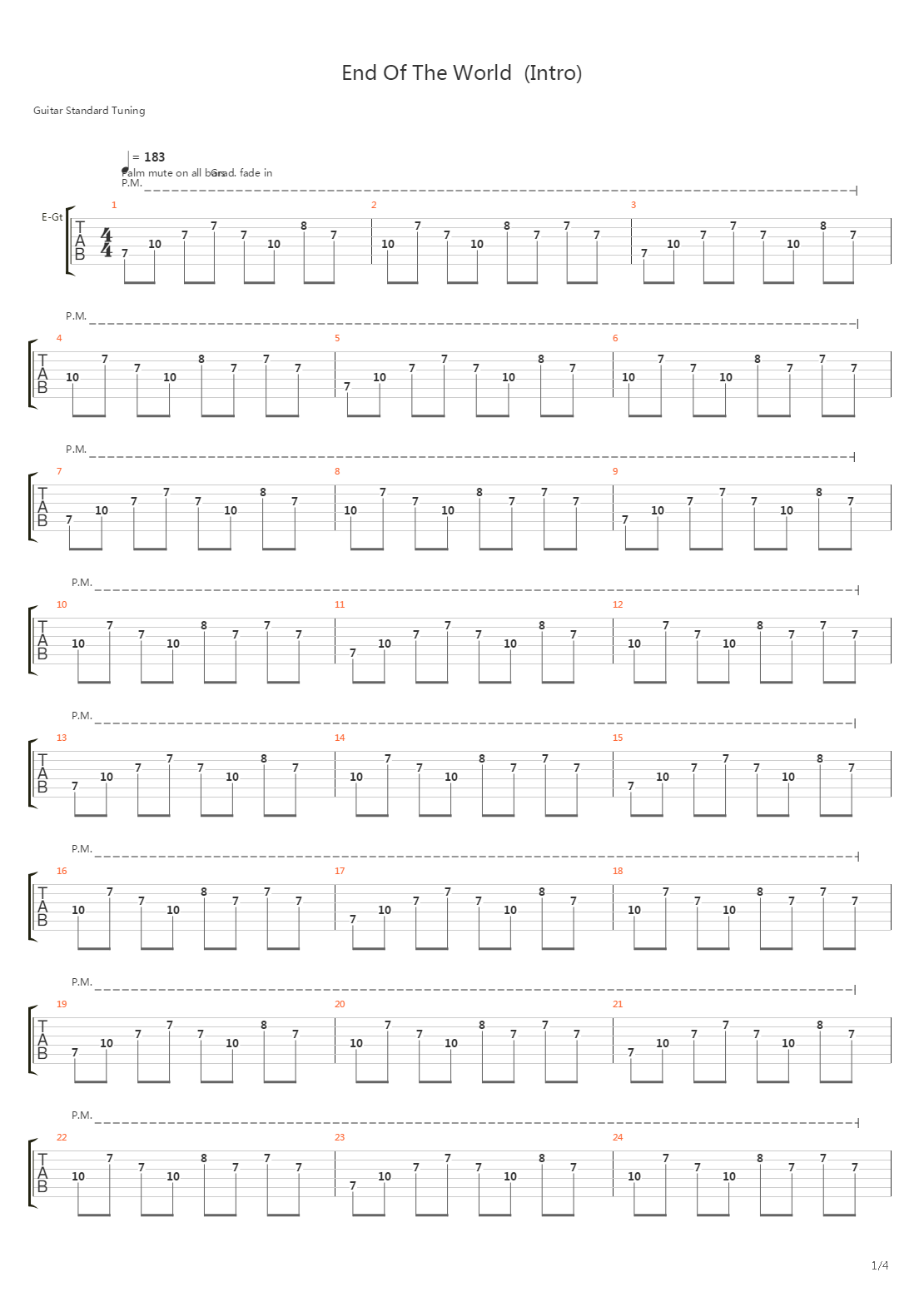 End Of The World吉他谱