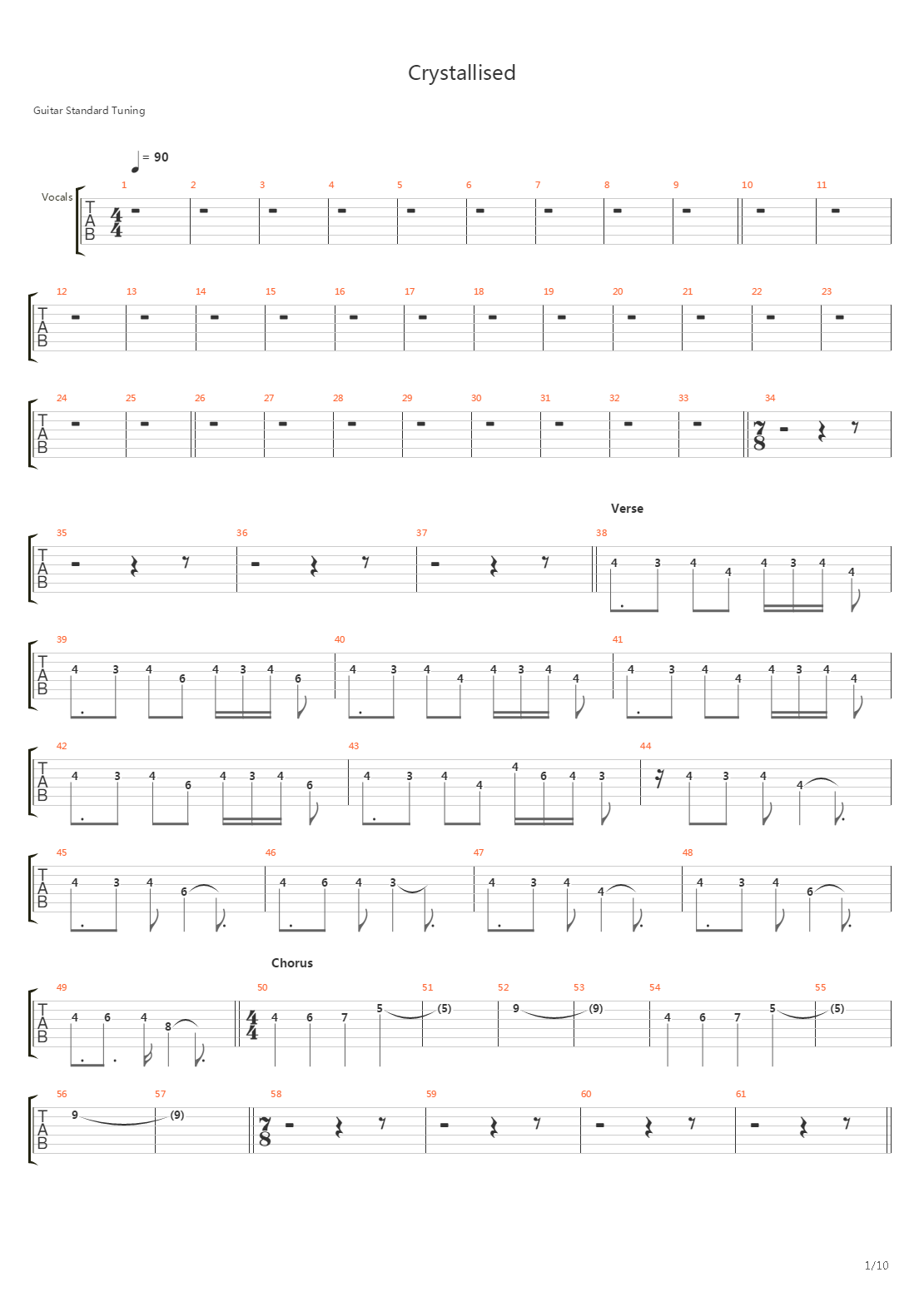 Crystallised吉他谱