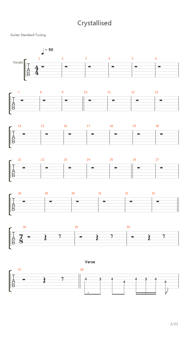 Crystallised吉他谱