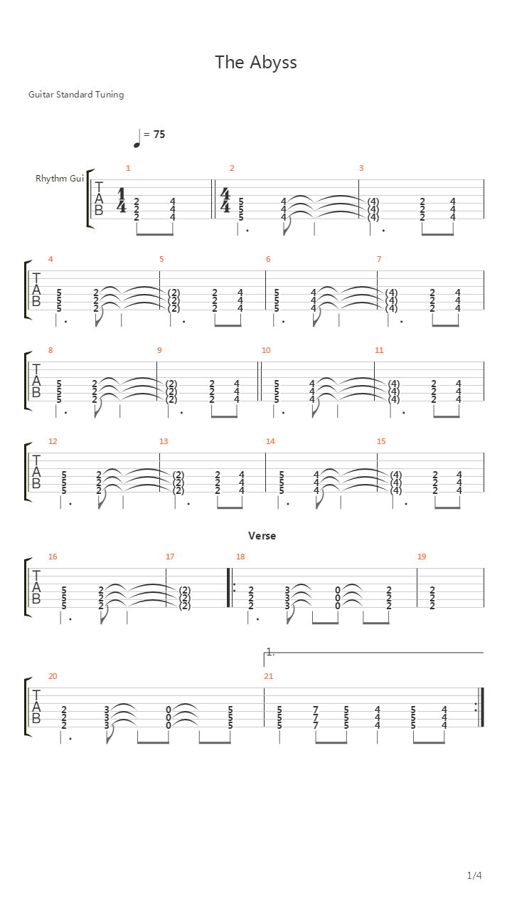 The Abyss吉他谱