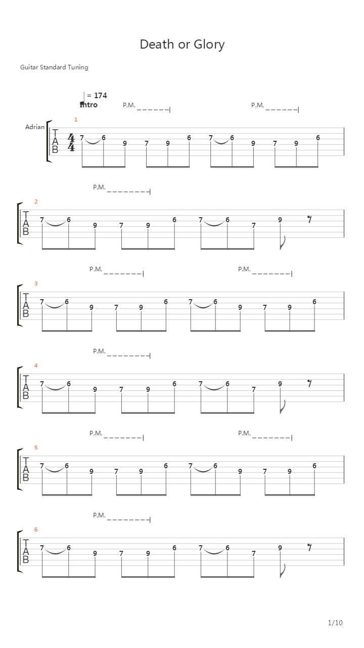 Death Or Glory吉他谱