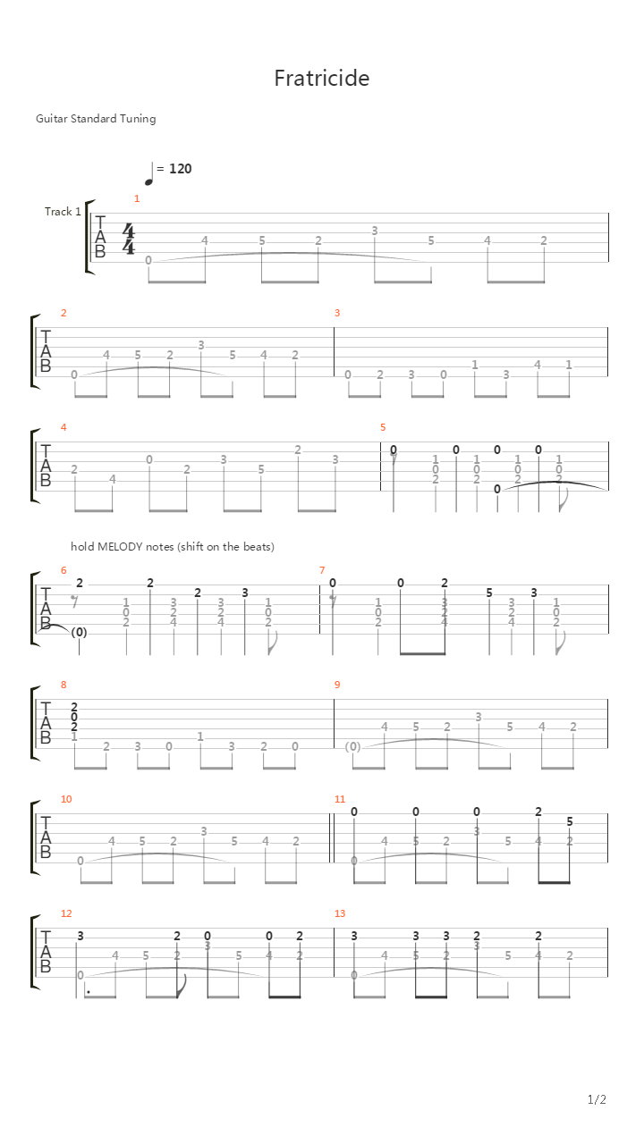 Fratricide吉他谱