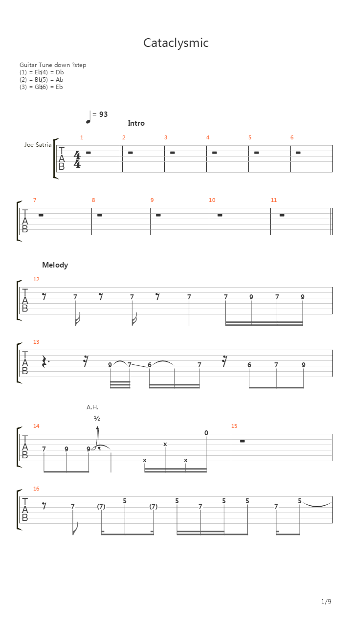 Cataclysmic吉他谱