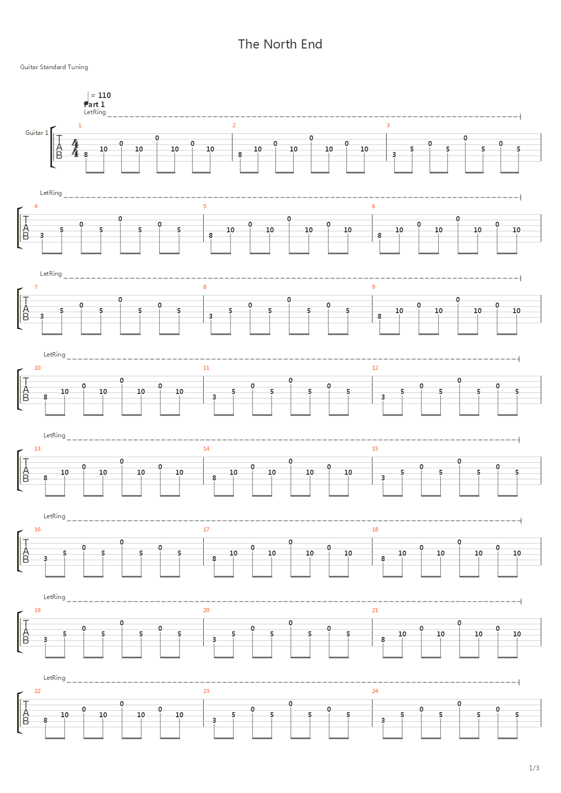 The North End吉他谱