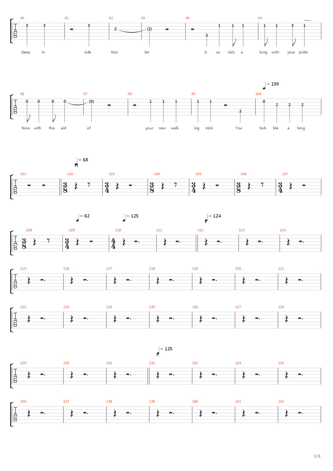 Run Of The Mill吉他谱