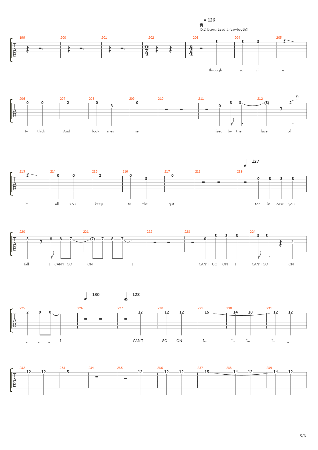 Run Of The Mill吉他谱