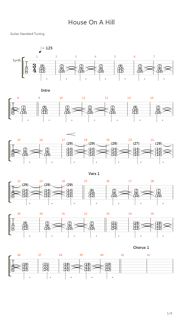 House On A Hill吉他谱