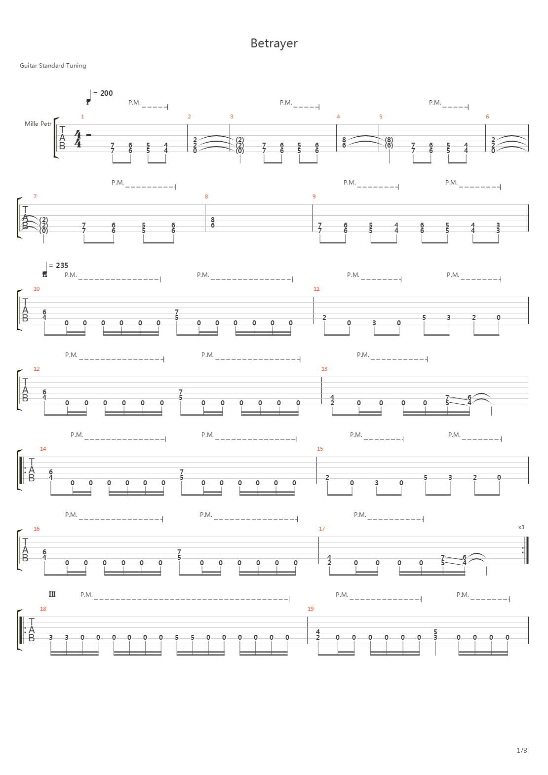 Betrayer吉他谱