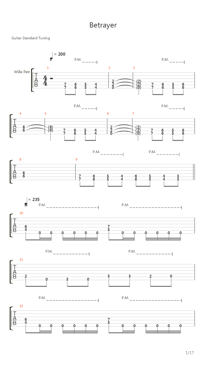 Betrayer吉他谱