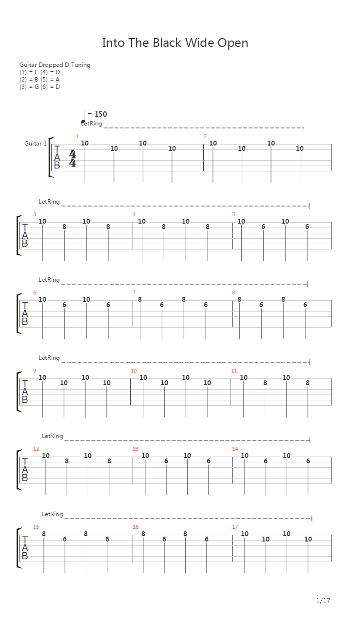 Into The Black Wide Open吉他谱