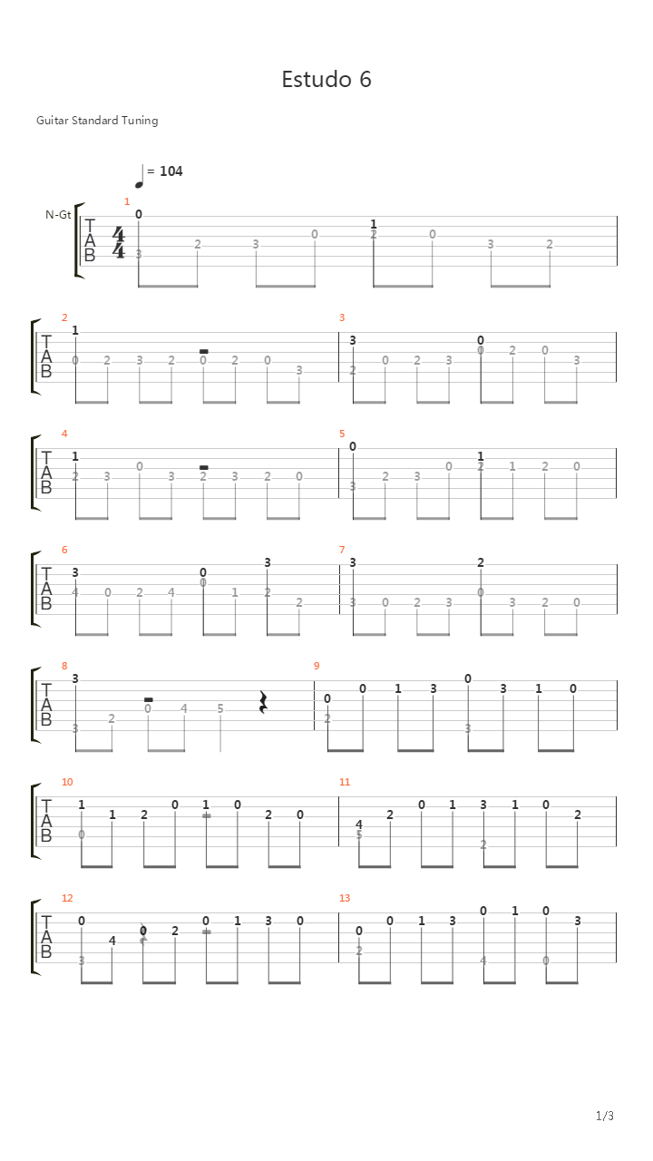 Op 60 Study No 6 In C吉他谱