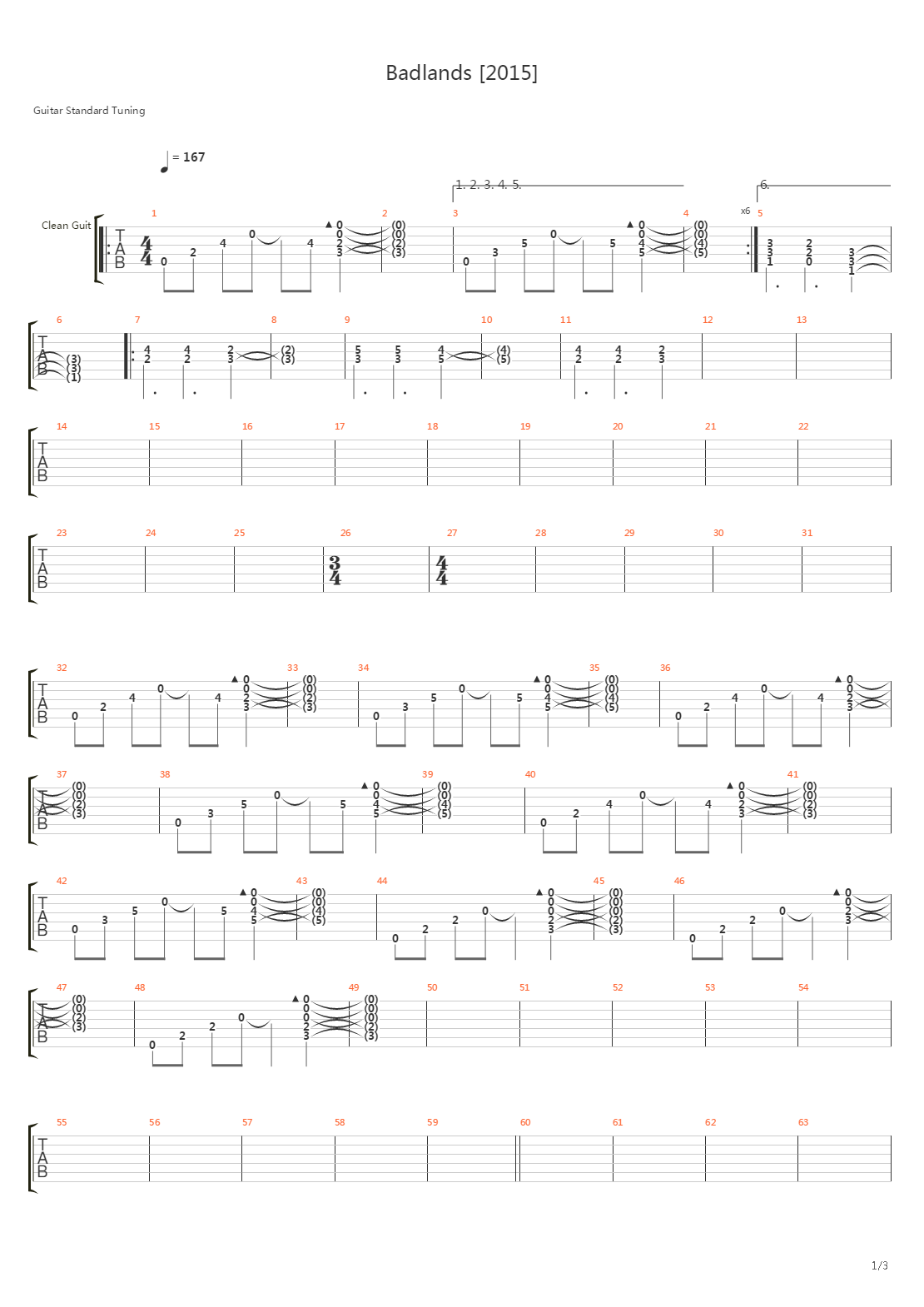 Badlands吉他谱