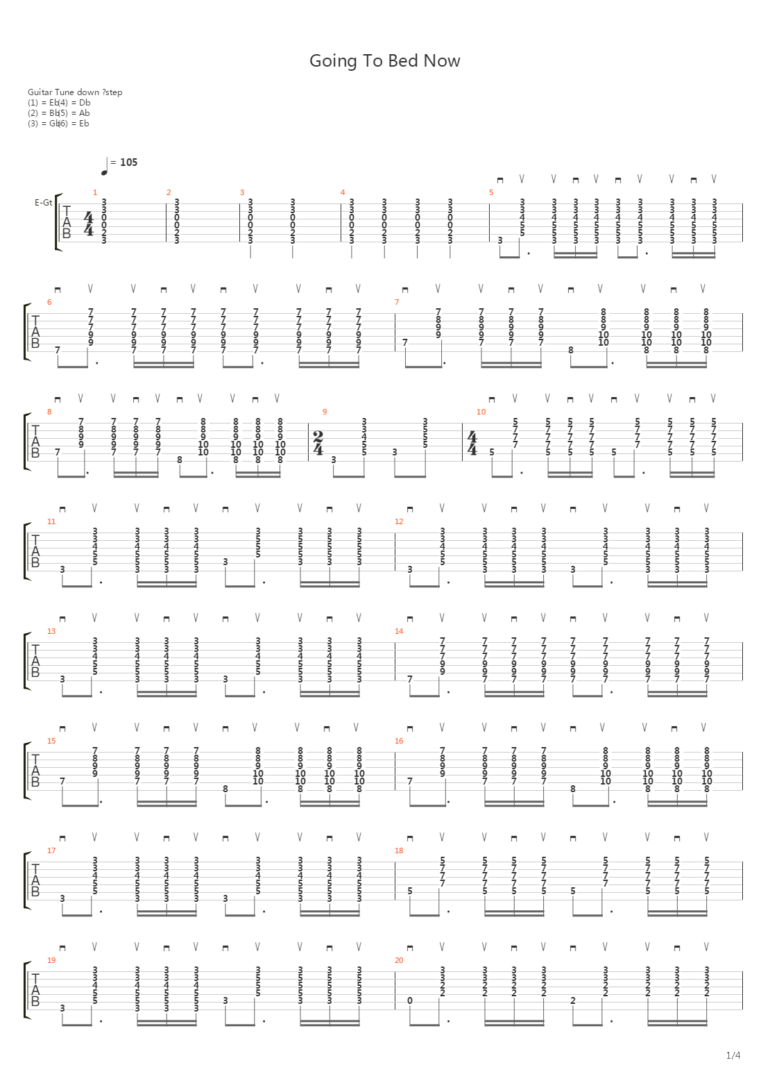 Going To Bed Now吉他谱