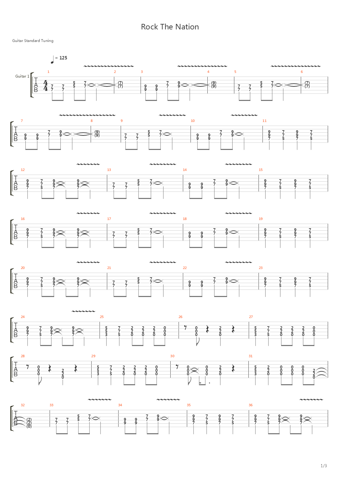 Rock The Nation吉他谱