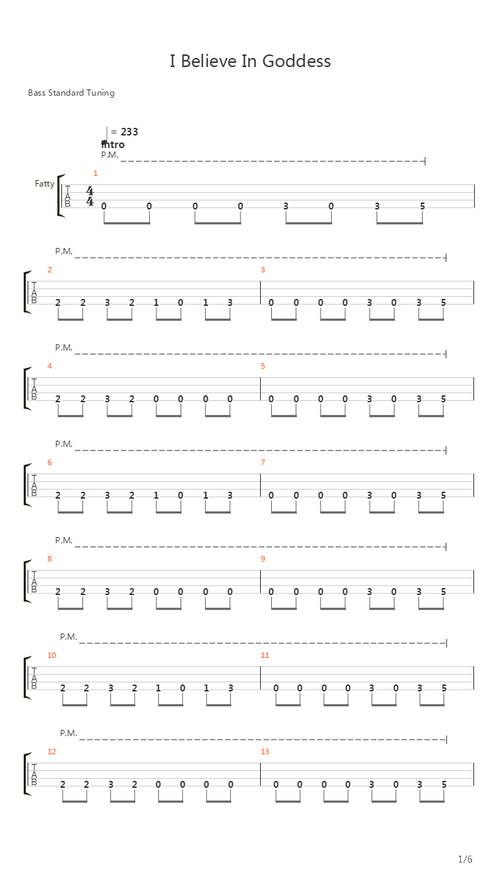 I Believe In Goddess吉他谱