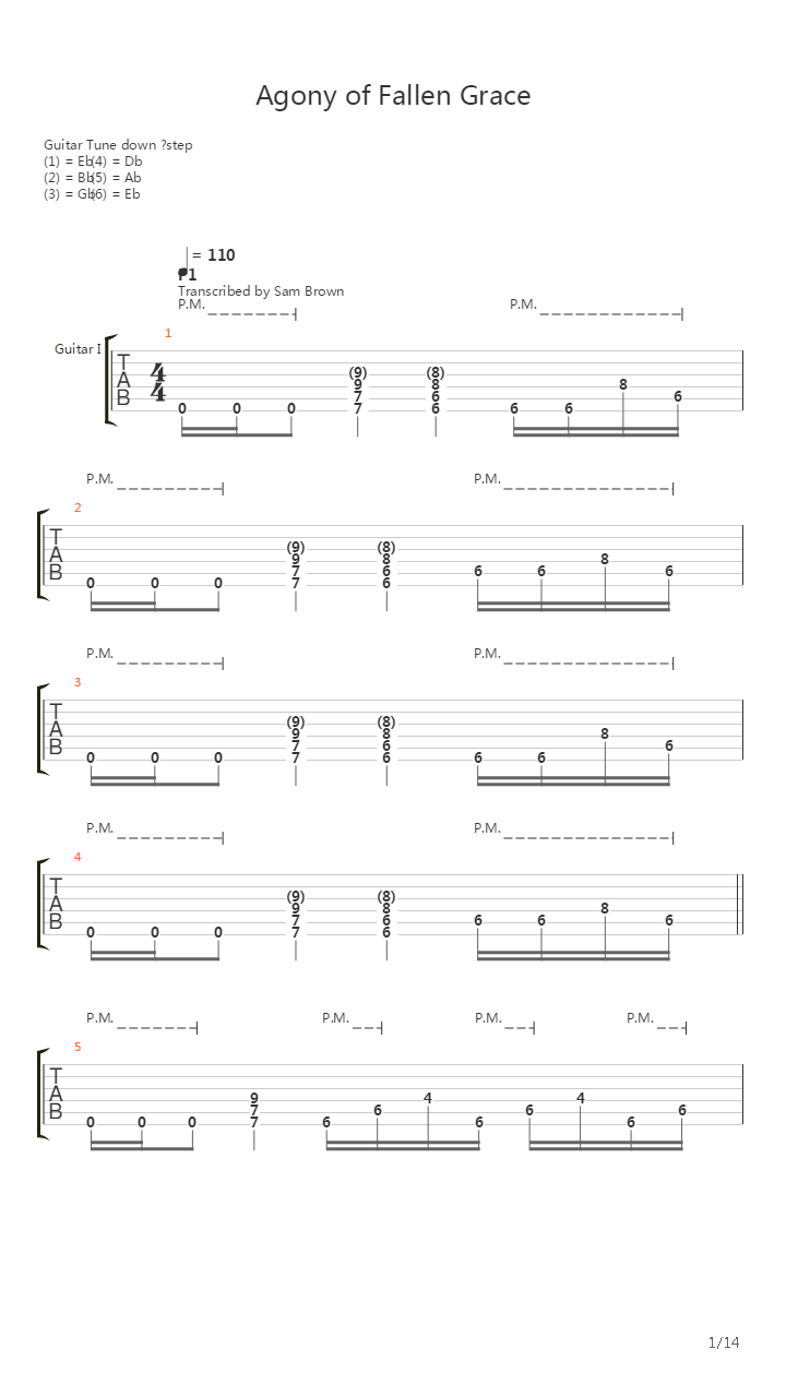 Agony Of Fallen Grace吉他谱