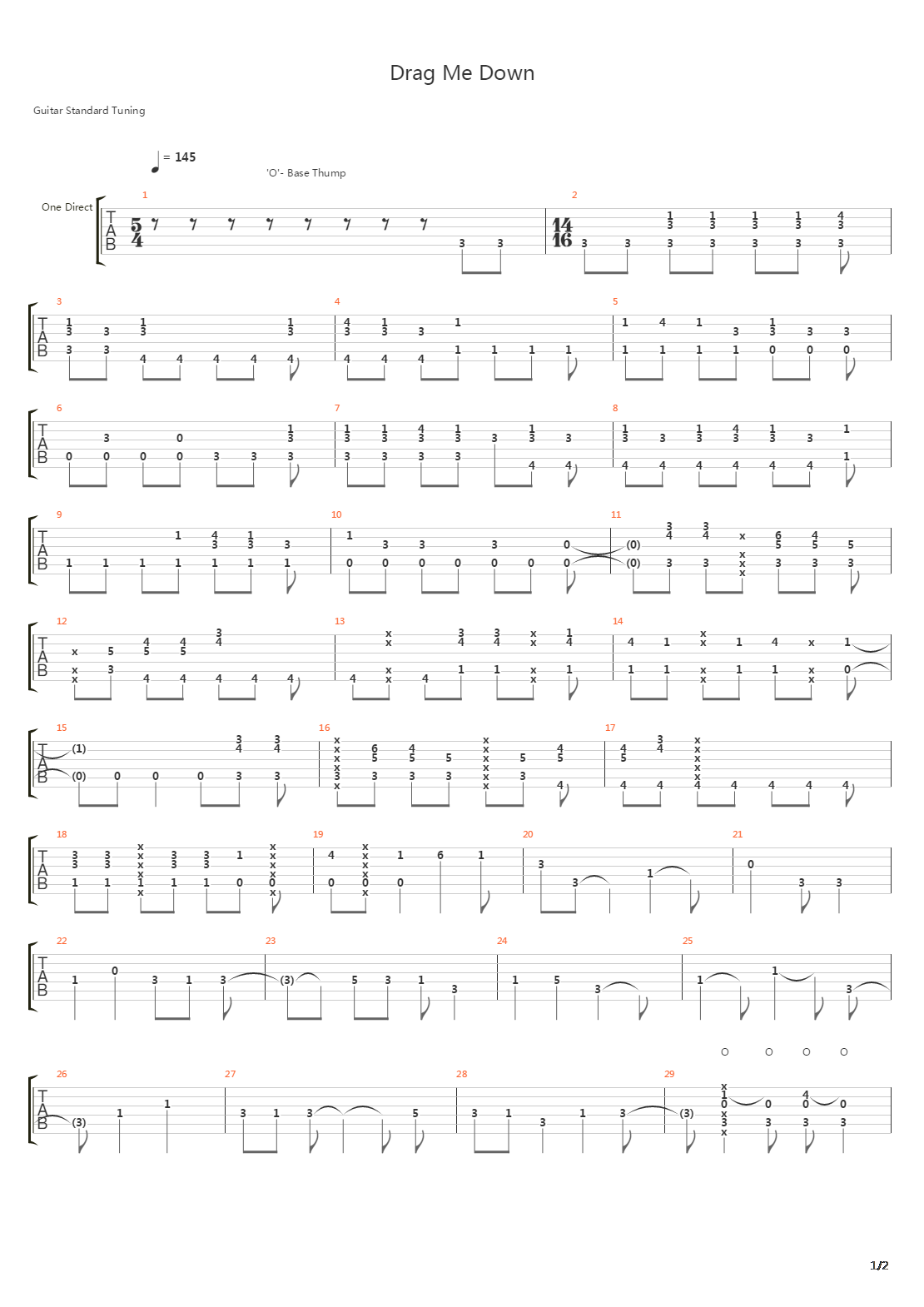 Drag Me Down吉他谱