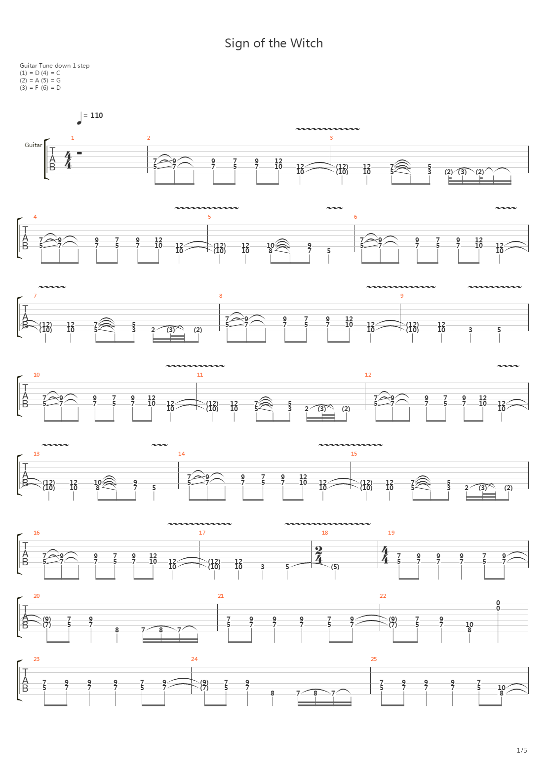 Sign Of The Witch吉他谱