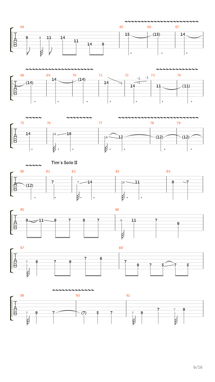 87吉他谱