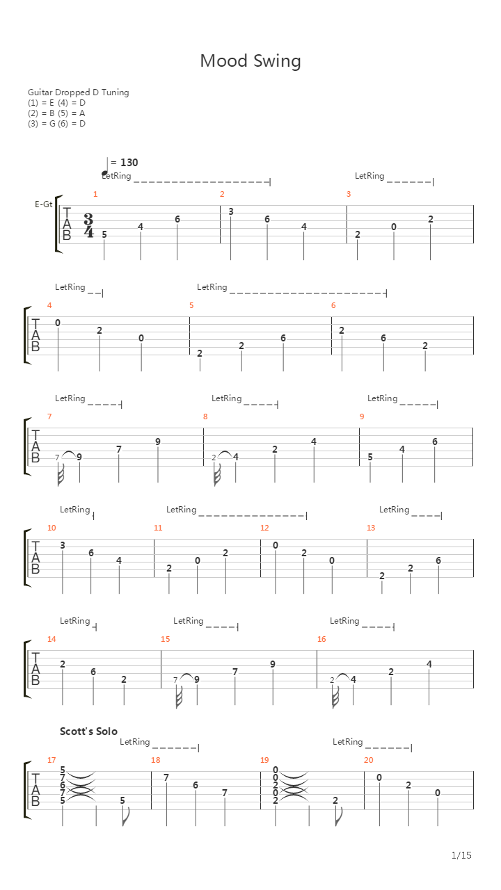 Mood Swing吉他谱