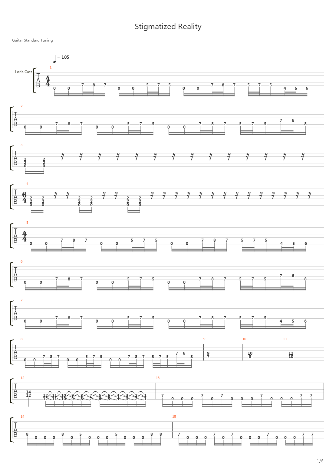 Stigmatized Reality吉他谱