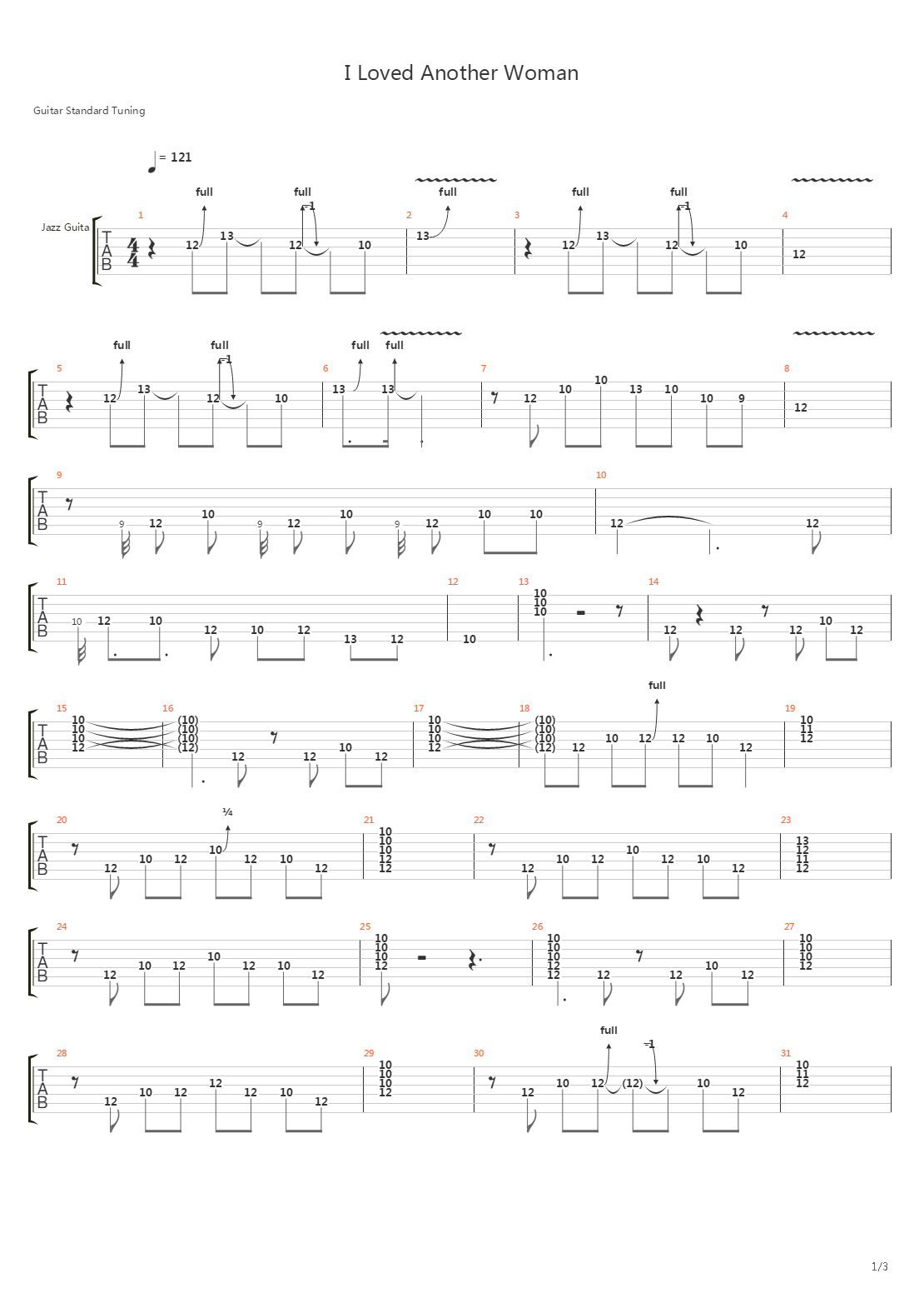 I Loved Another Woman吉他谱