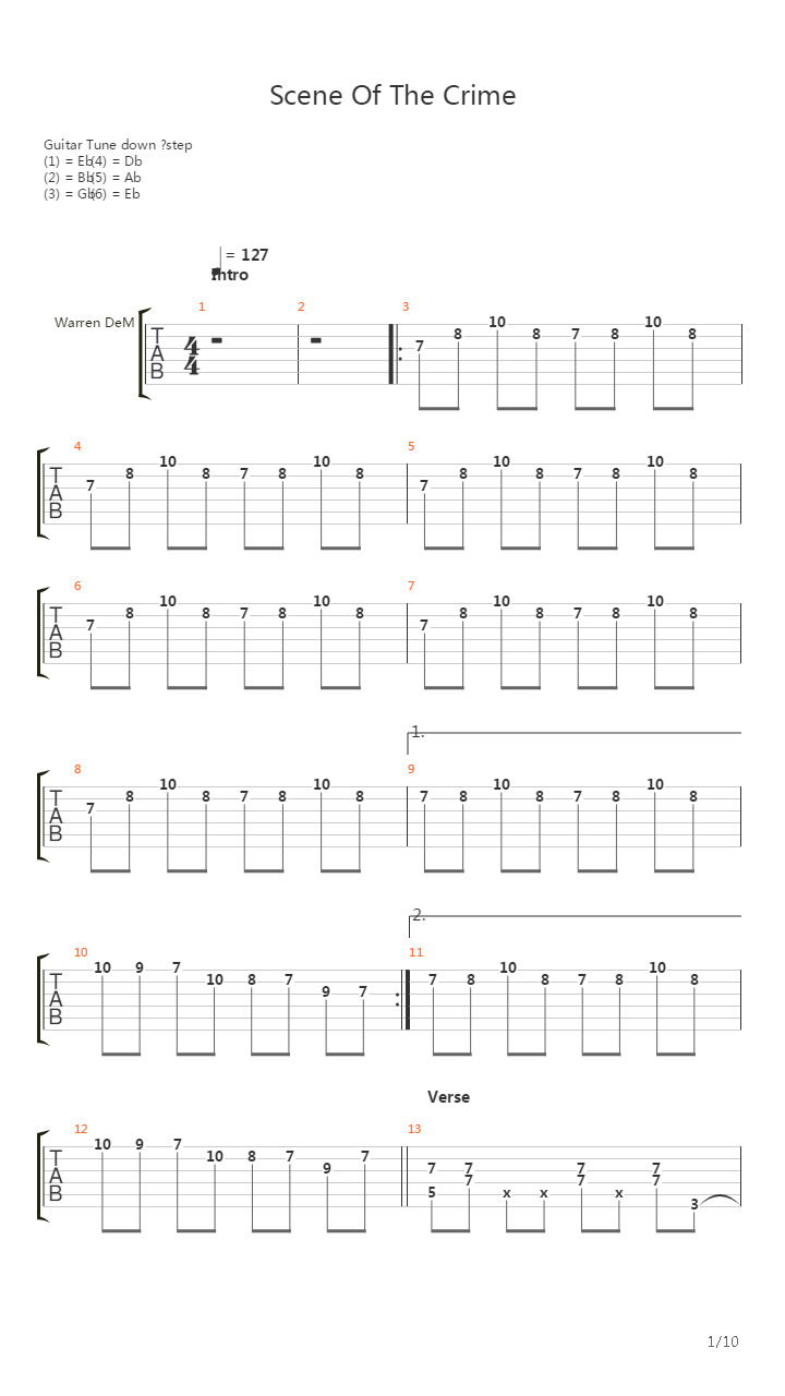 Scene Of The Crime吉他谱