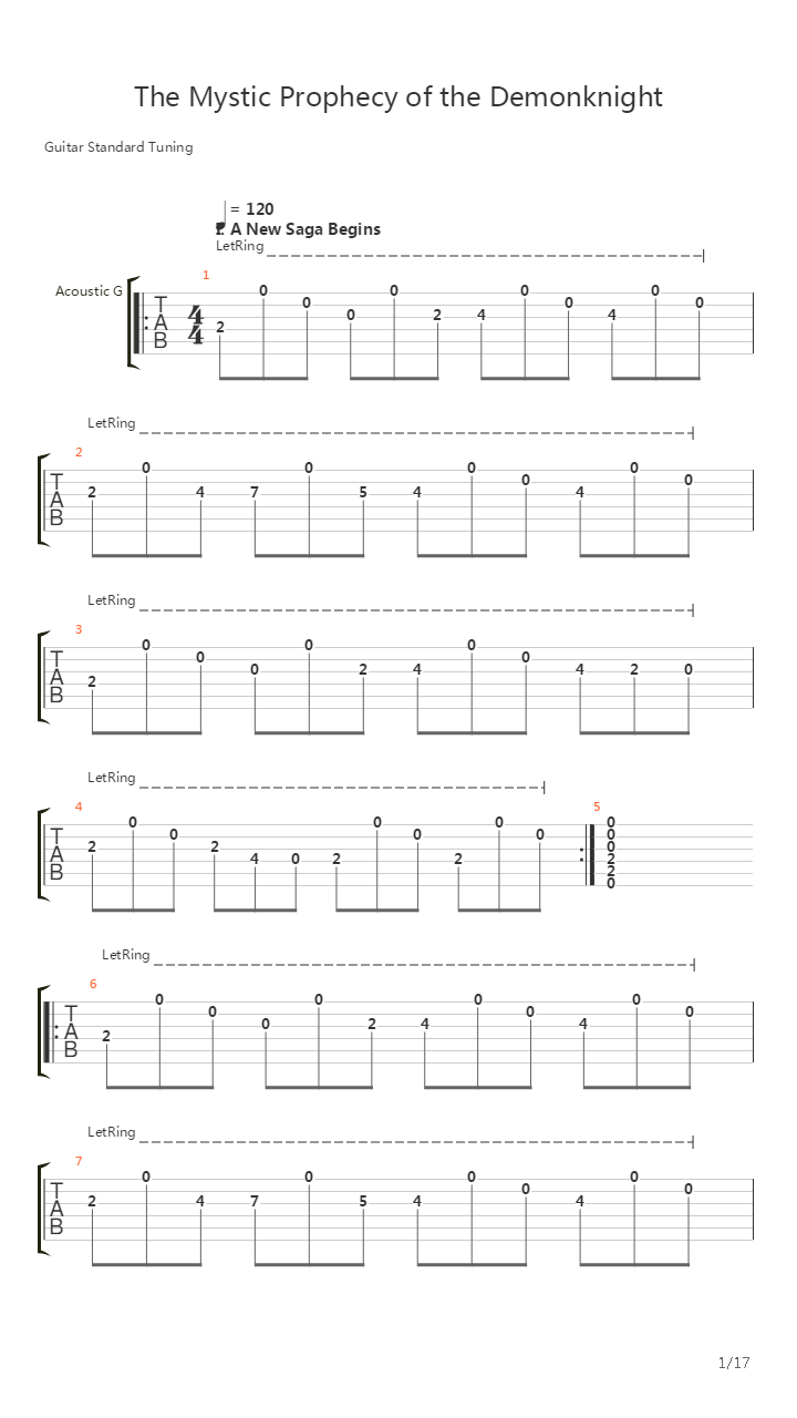 The Mystic Prophecy Of The Demonknight吉他谱