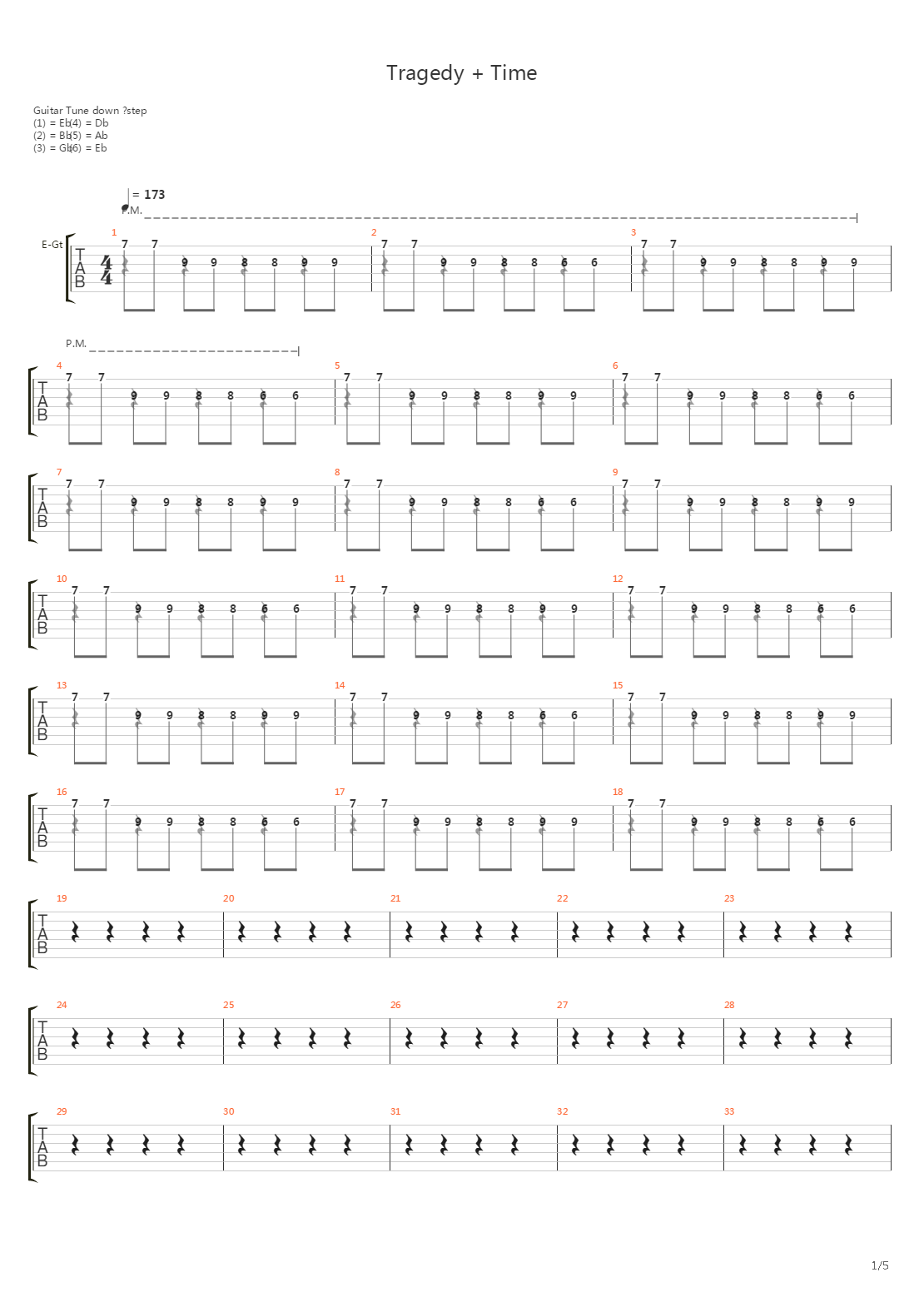 Tragedy Time吉他谱
