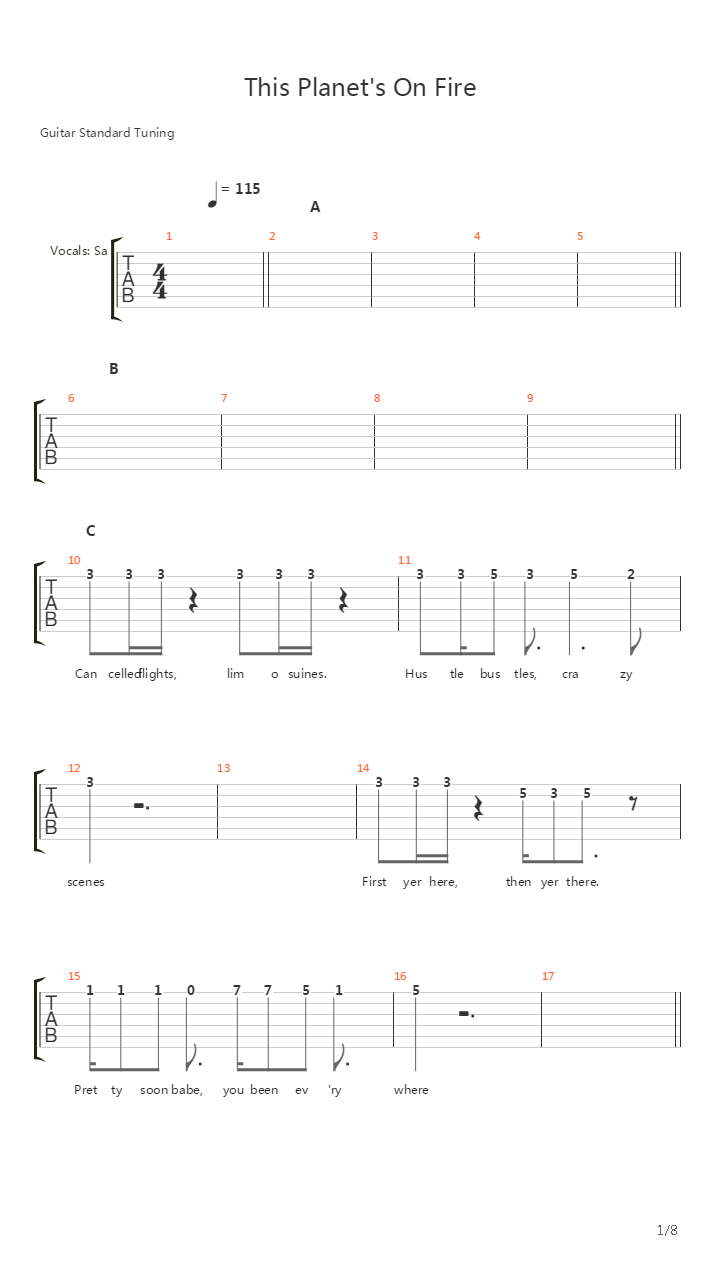 This Planets On Fire吉他谱