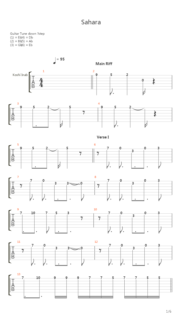 Sahara吉他谱