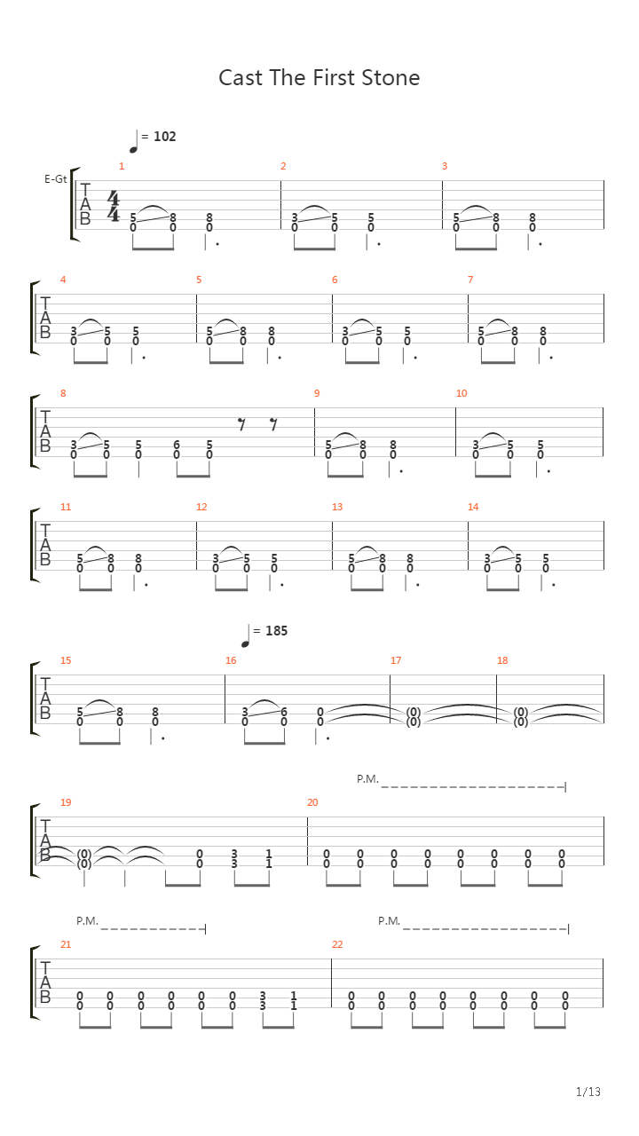 Cast The First Stone吉他谱