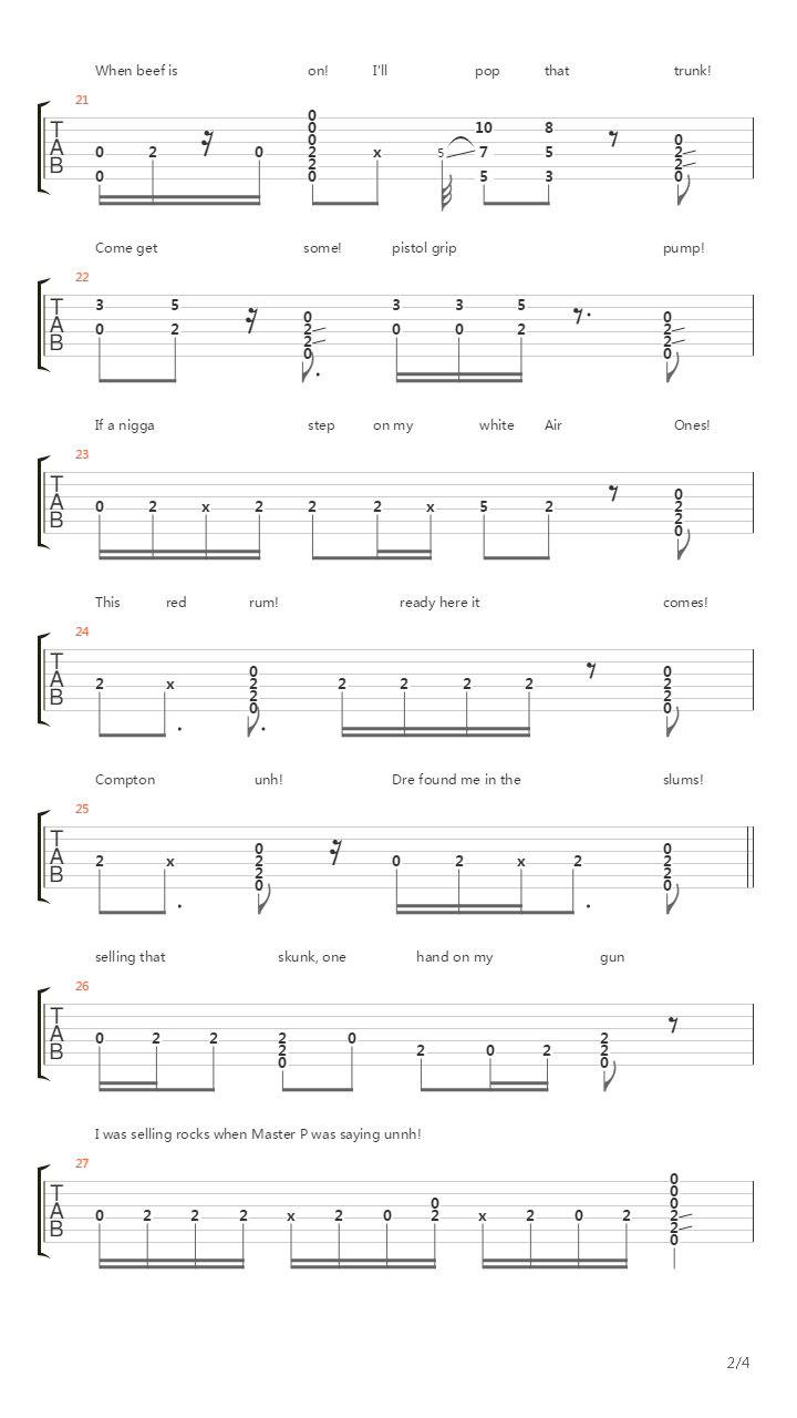How We Do吉他谱