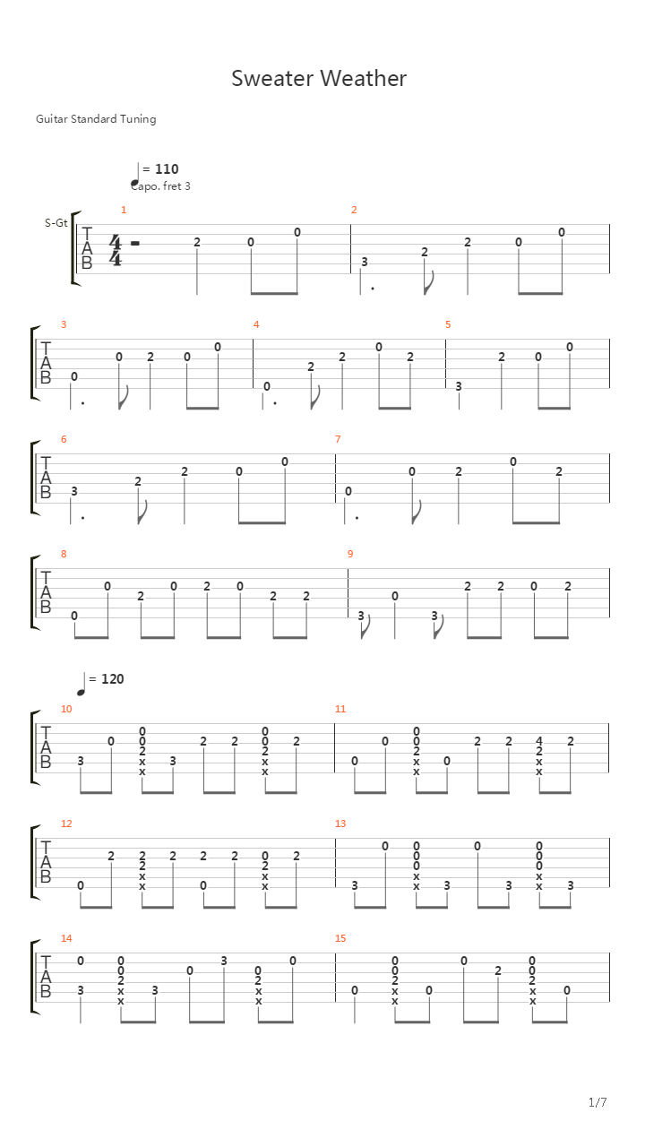 Sweater Weather吉他谱