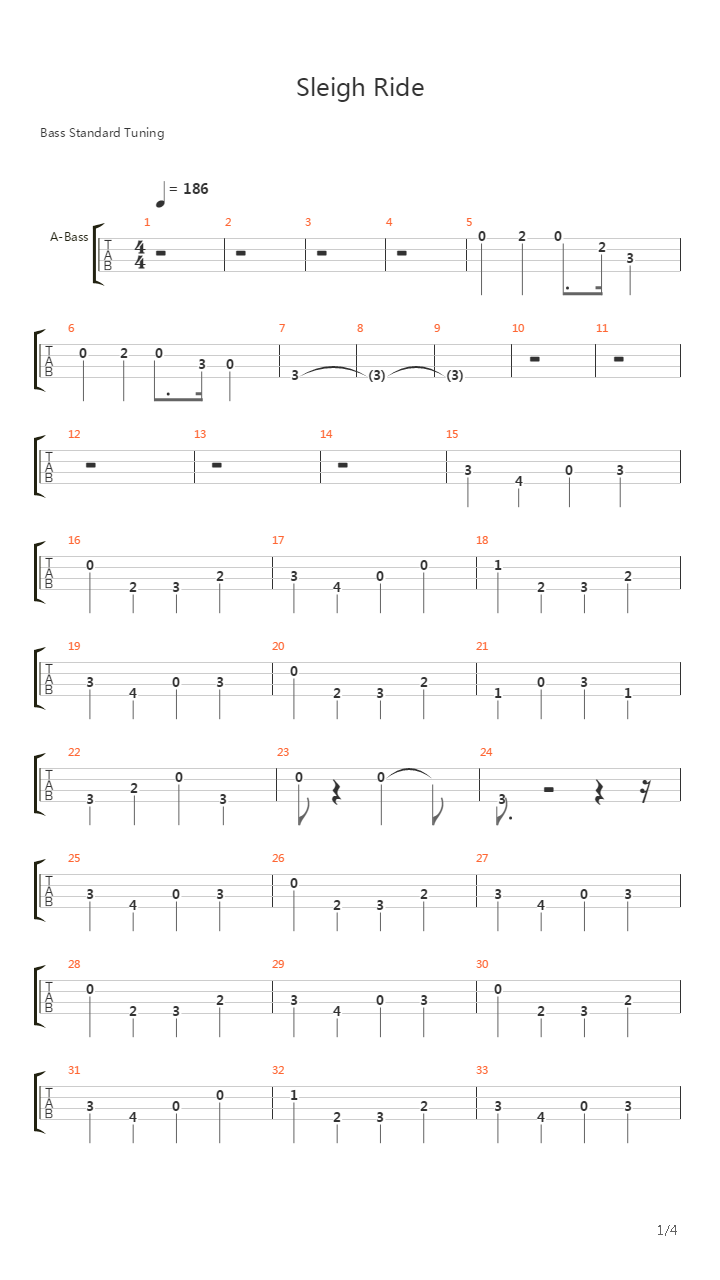Sleigh Ride吉他谱