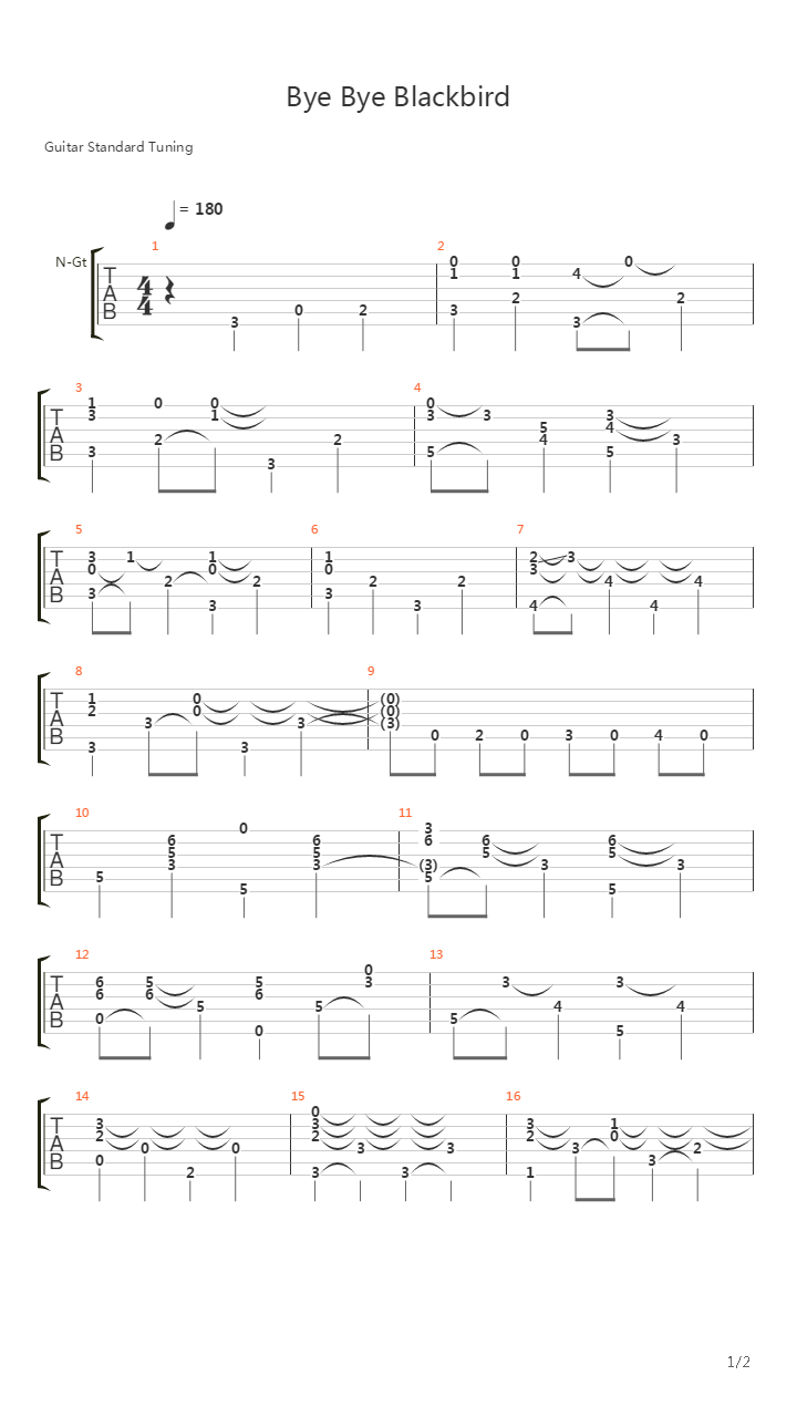 Bye Bye Blackbird吉他谱