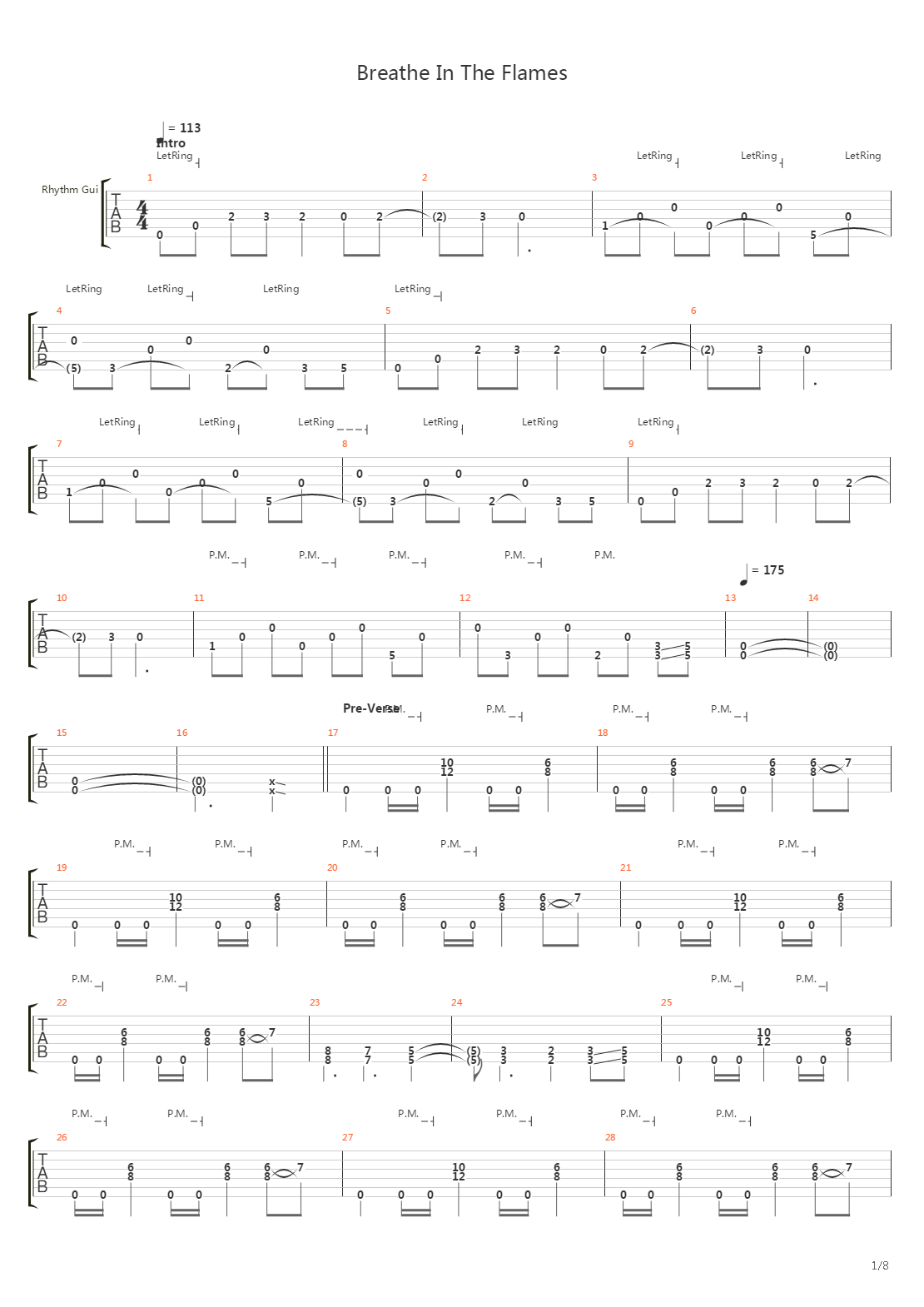 Breathe In The Flames吉他谱