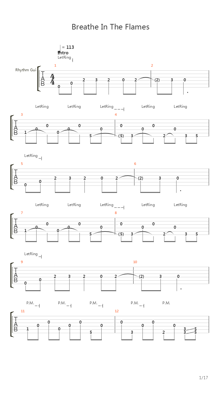 Breathe In The Flames吉他谱