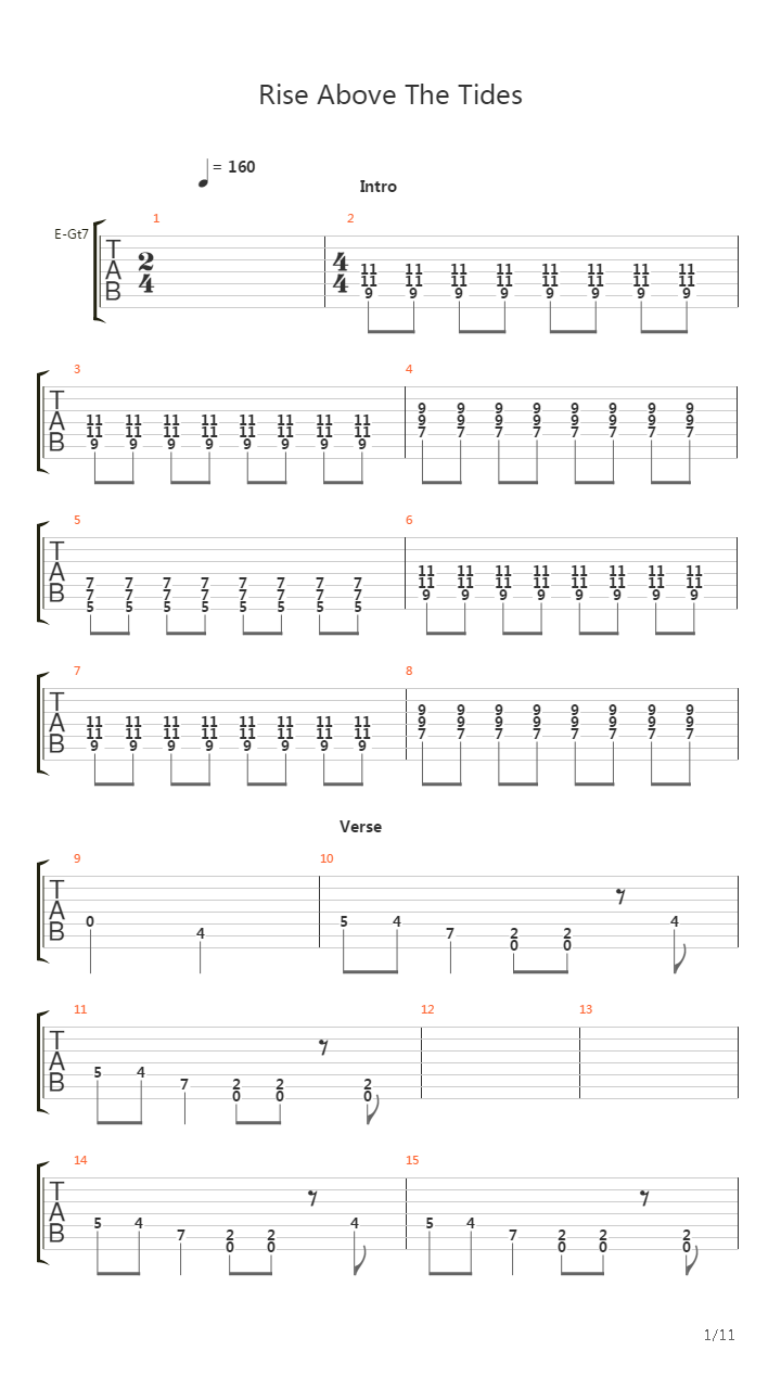 Rise Above The Tides吉他谱